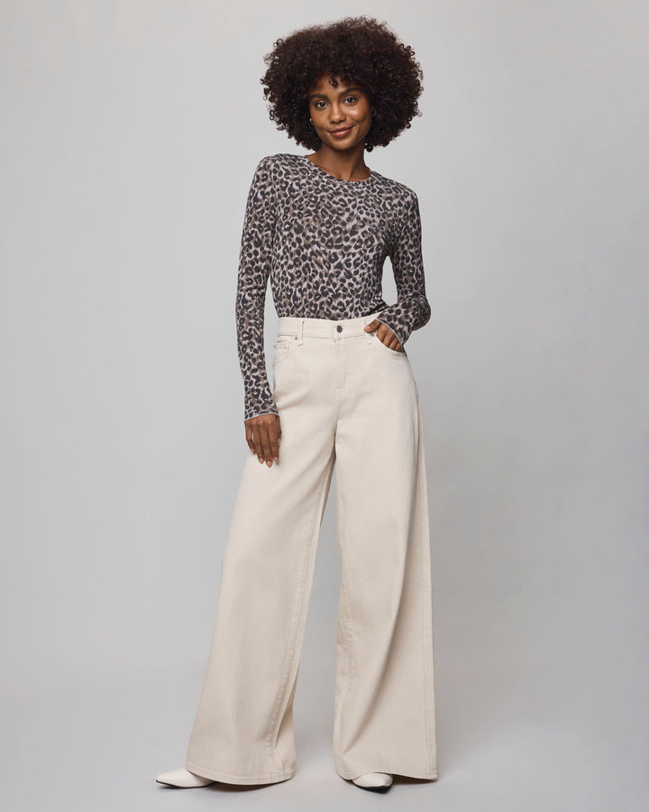 Leopard Bamboo Blend Long Sleeve Tee | Splendid