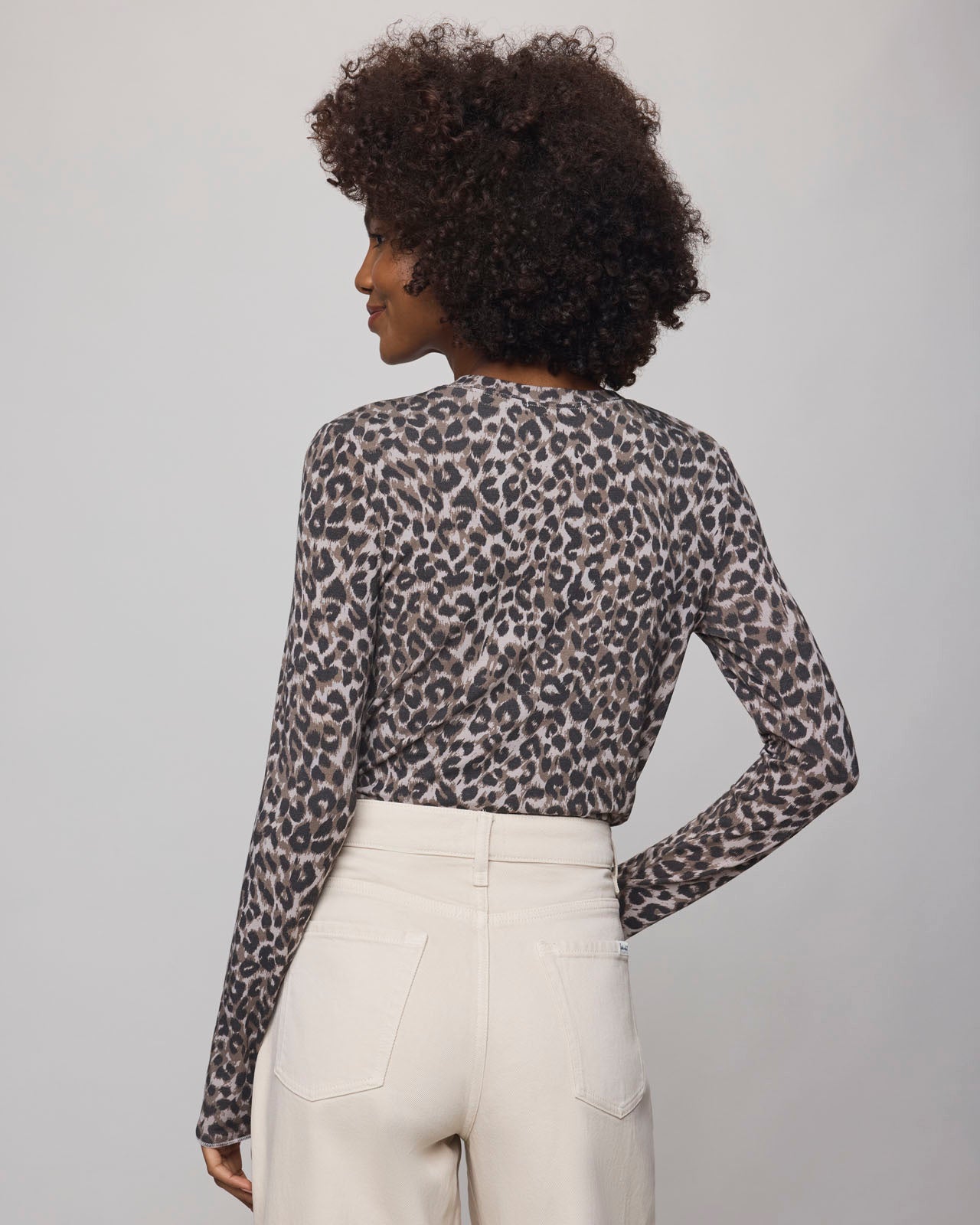 Leopard Bamboo Blend Long Sleeve Tee | Splendid