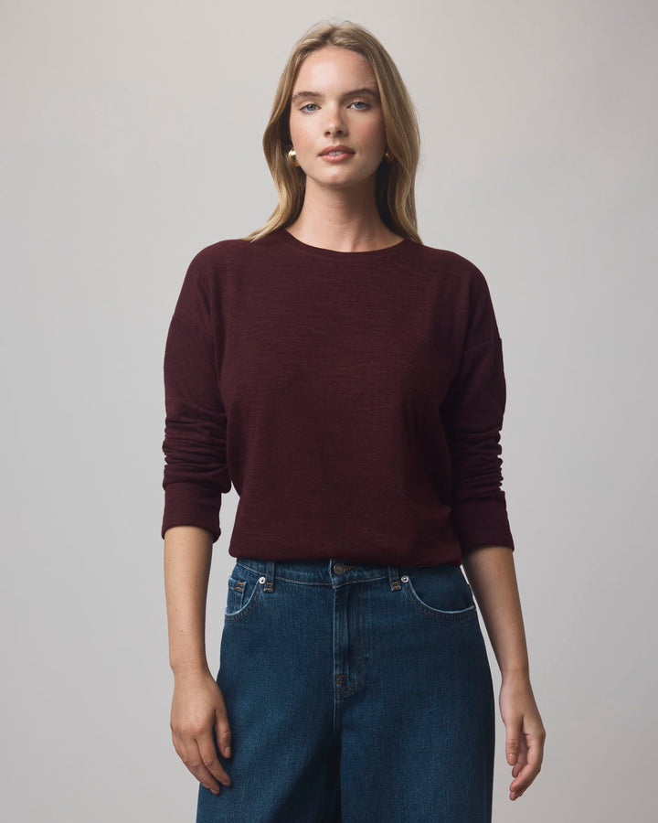 Gianni Kavanagh Maglietta Manica Lunga Donna – Colore Bordeaux, Vestibilità Comoda