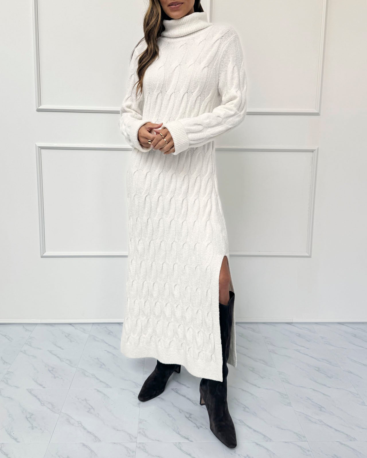 Splendid x @Cellajaneblog Cable Sweater Dress | Splendid