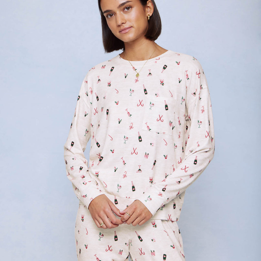 Splendid Christmas Cocktail Marna Pillowsoft PJ Set