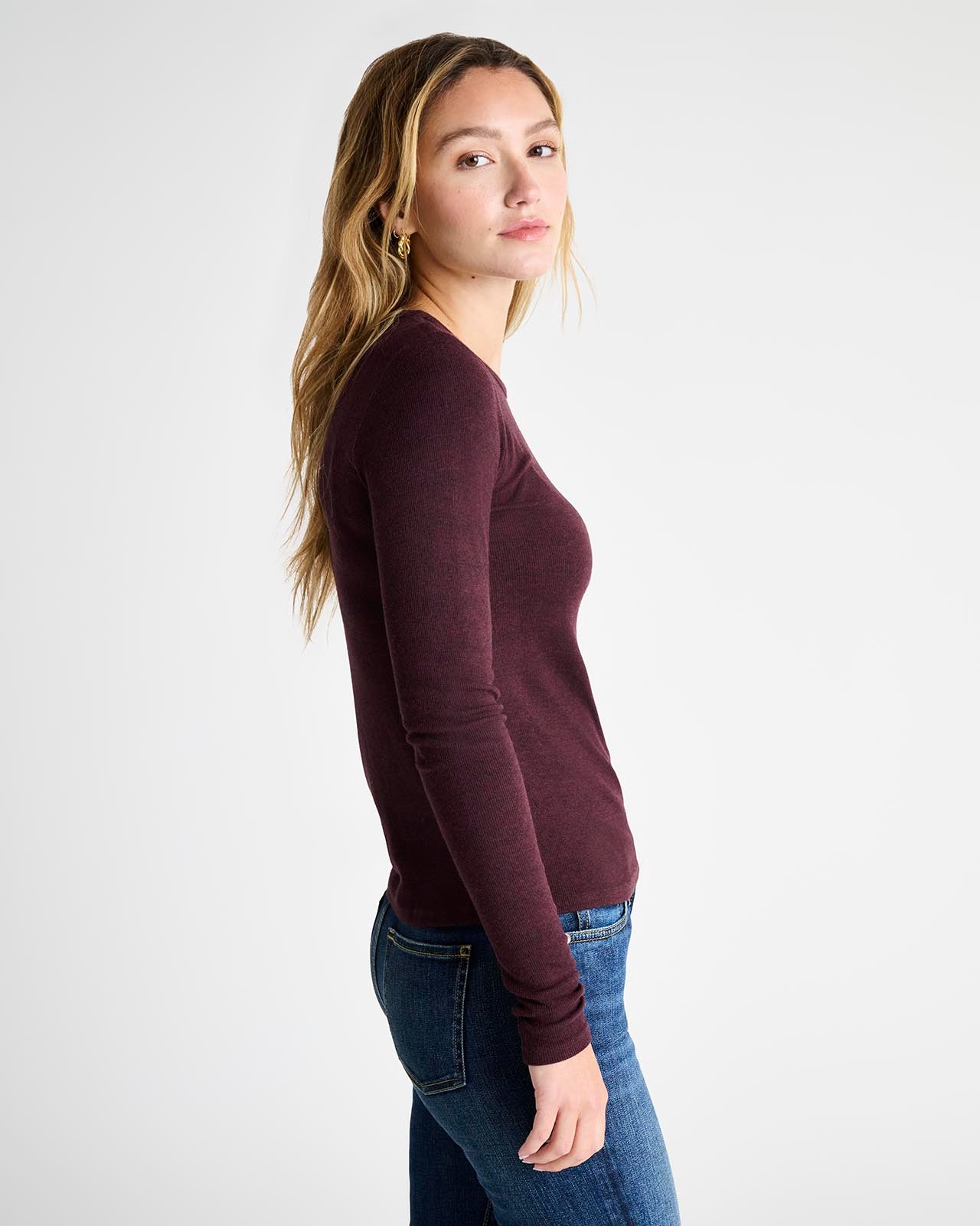 Isabella Eyelash Shimmer Long Sleeve Tee | Splendid