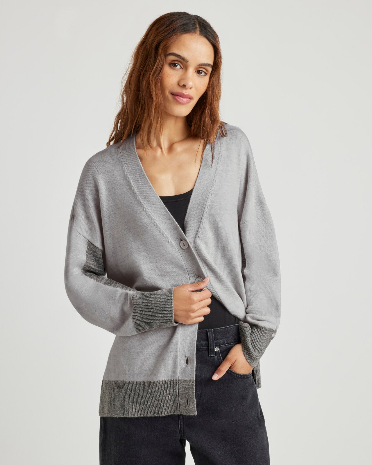 完売品 T/C CREW COMPACT CARDIGAN / グレー S WYM LIDNM カーディガン T/C CREW COMPACT CARDIGAN メンズ レディース