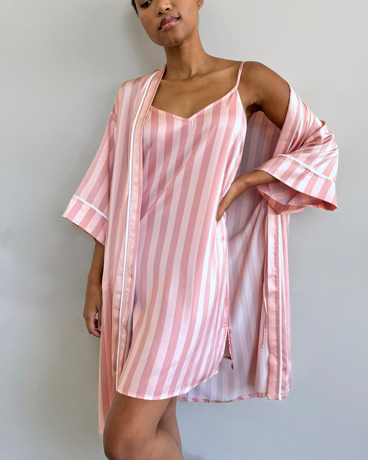 maxi chemise dress Splendid - Cabana Stripe Satin Silk Chemise