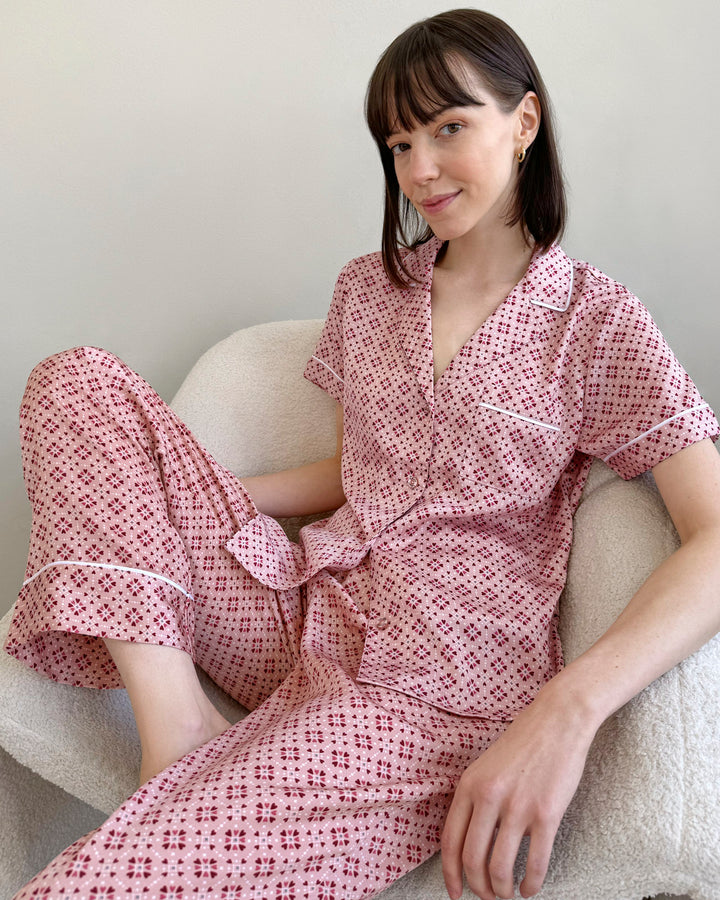 Hearts And Diamonds Geo Satin Silk Sleep Set | Splendid Hearts And Diamonds Geo Satin Silk Sleep Set | Splendid