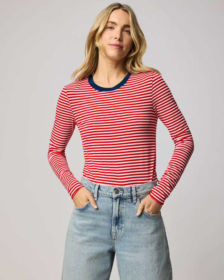 Striped Bamboo Blend Long Sleeve Tee | Splendid
