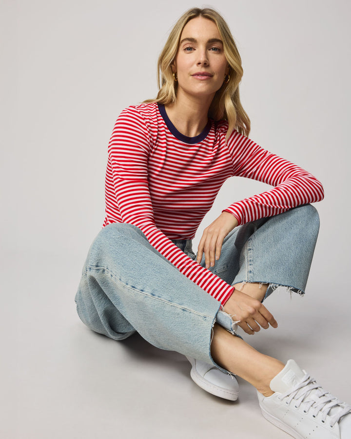 Striped Bamboo Blend Long Sleeve Tee | Splendid