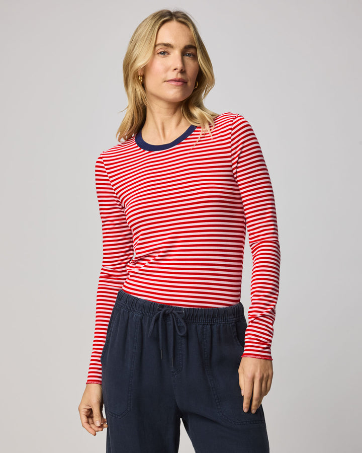 Striped Bamboo Blend Long Sleeve Tee | Splendid