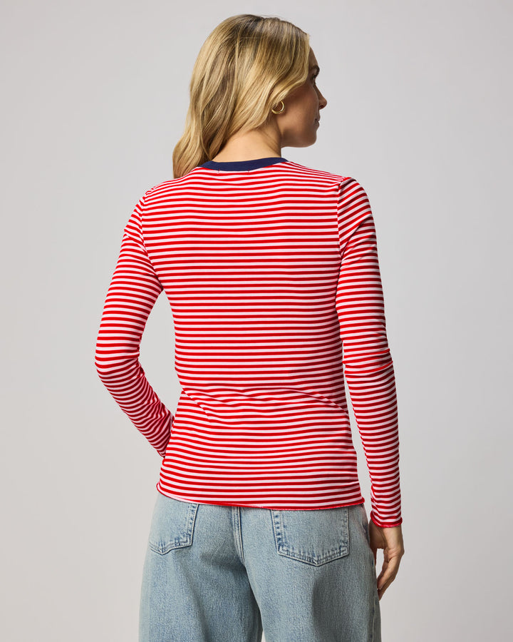 Striped Bamboo Blend Long Sleeve Tee | Splendid