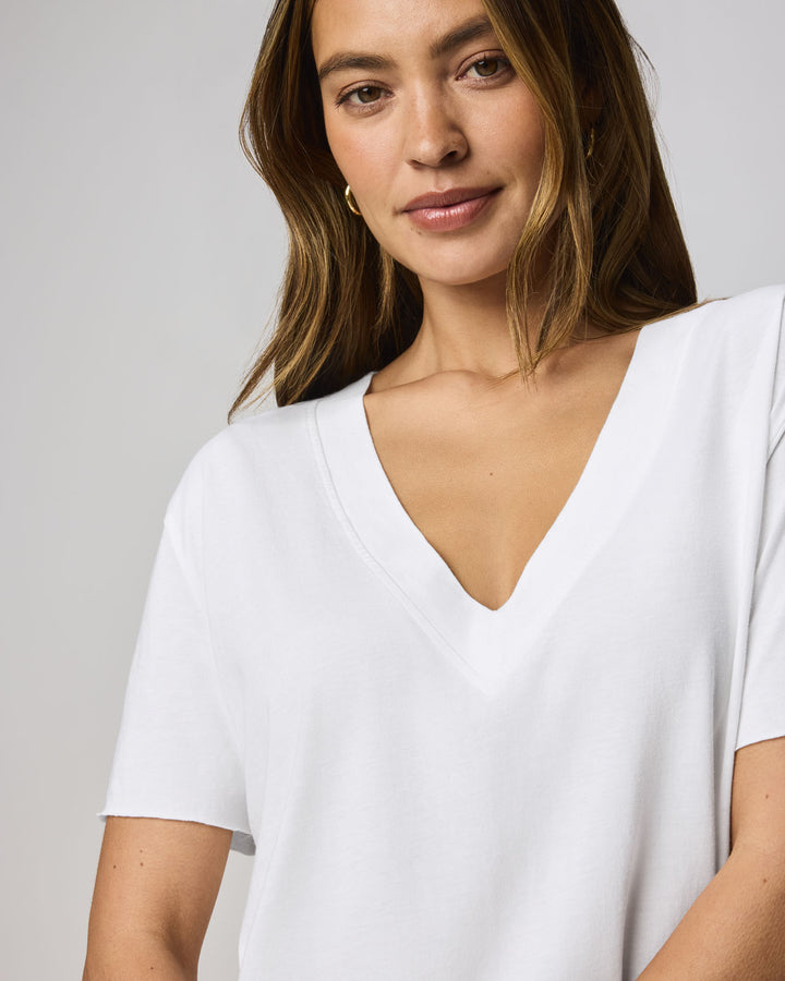 werthy 野沢和香 NEW V-NECK RIB TOP(cupin) Bra-Free “Alicia” Comfort Top with No-Elastic Cup Coverage Layer