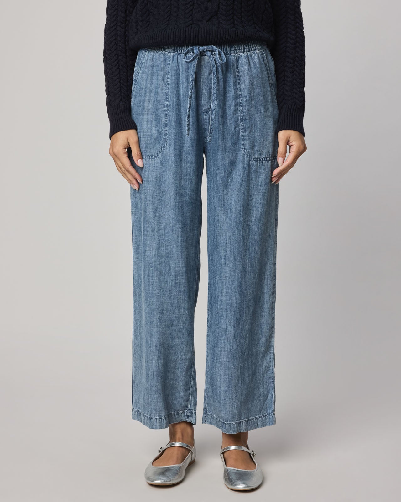 Angie Indigo Crop Wide Leg Pant
