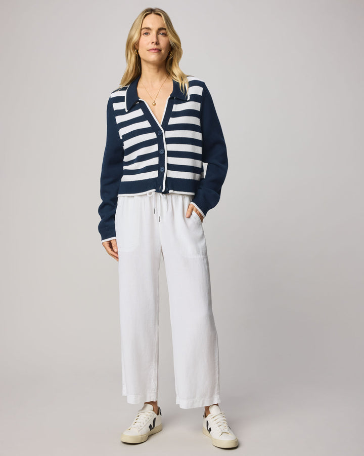 Nicolette Striped Polo Cardigan | Splendid