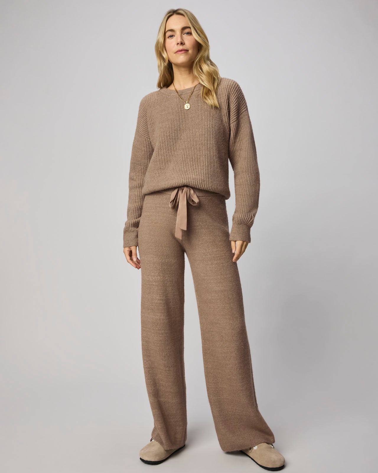 sstein GRADATE SLACKS ベージュ Stassi Satin Tie Sweater Pant | Splendid