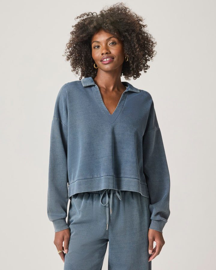 Indigo Lounge Polo Sweatshirt | Splendid