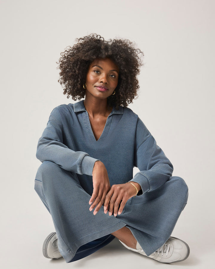 Indigo Lounge Polo Sweatshirt | Splendid