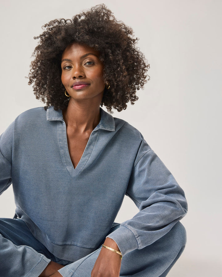 Indigo Lounge Polo Sweatshirt | Splendid