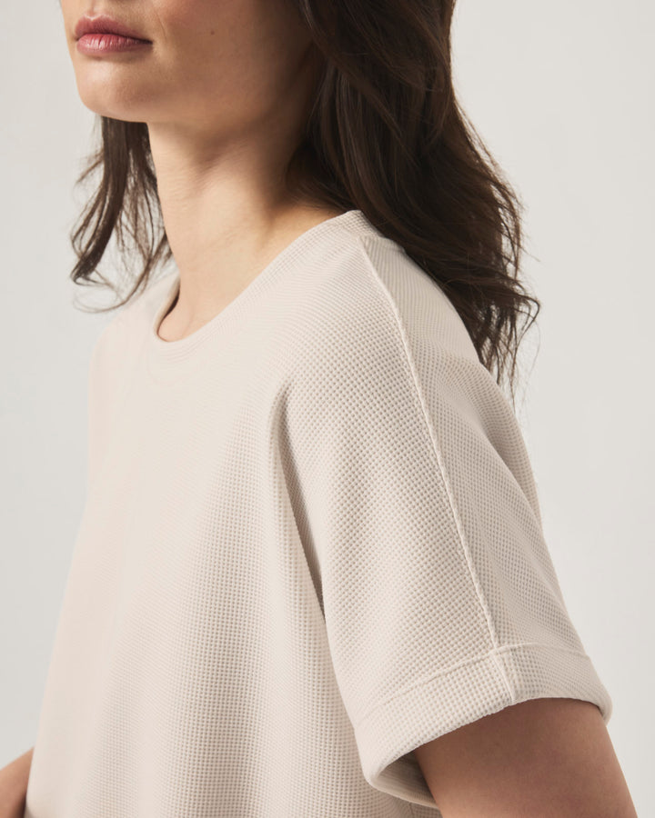 Waffle Scuba Short Sleeve Sweatshirt | Splendid