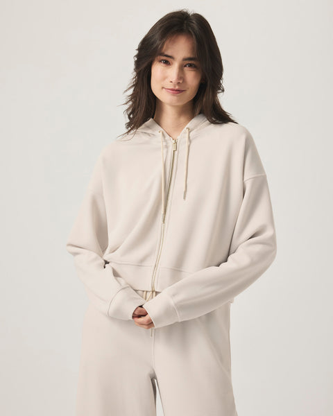 Waffle Scuba Zip-Up Pullover | Splendid