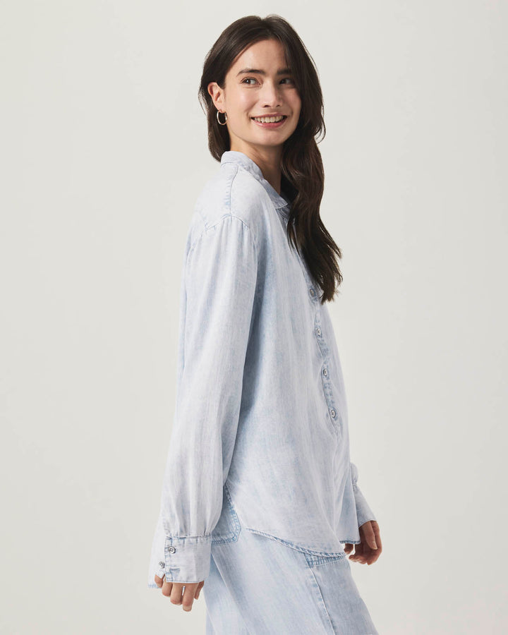 Bleached Indigo Button Down