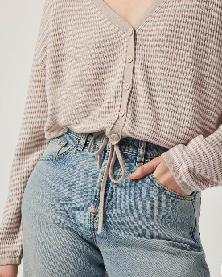 L'Appartement◆Sleeve Border B/N Knit Andersson Bell woolen jumper Lace Lingerie Boyfriend-Fit Knit