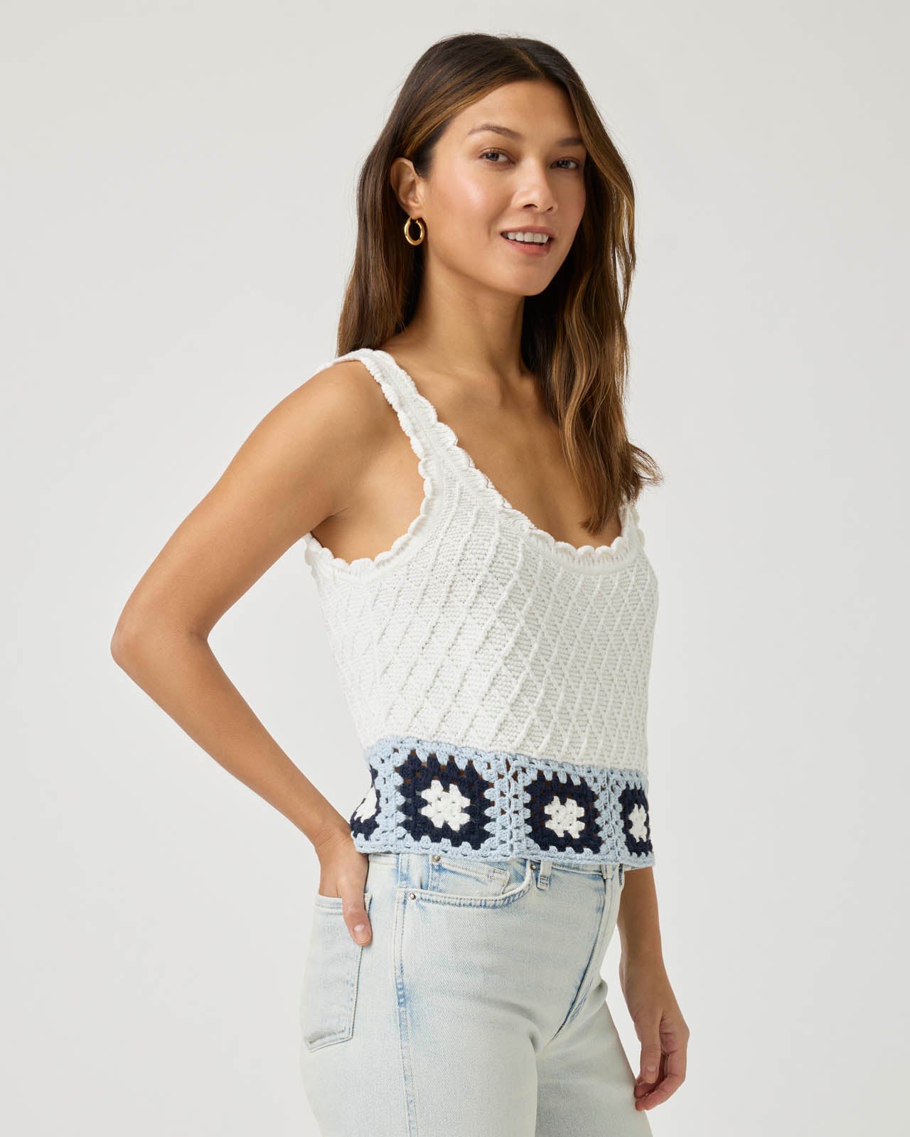 Aさん　theredthread s bicolor knit camisole Sonia Crochet Sweater Tank | Splendid