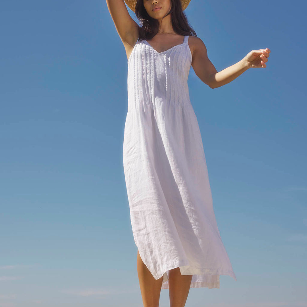 Splendid Stella Linen Pintuck Dress Wicker / M