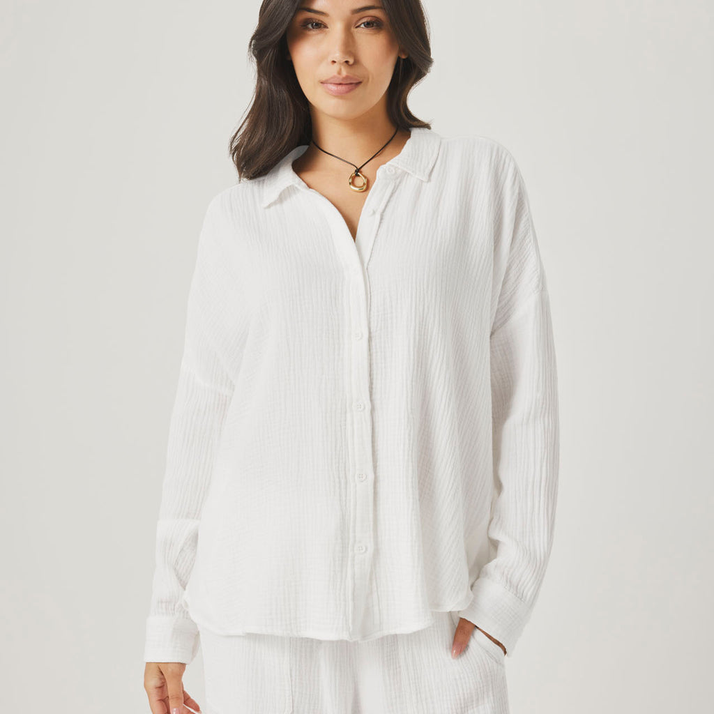 Ava Gauze Button Down Top
