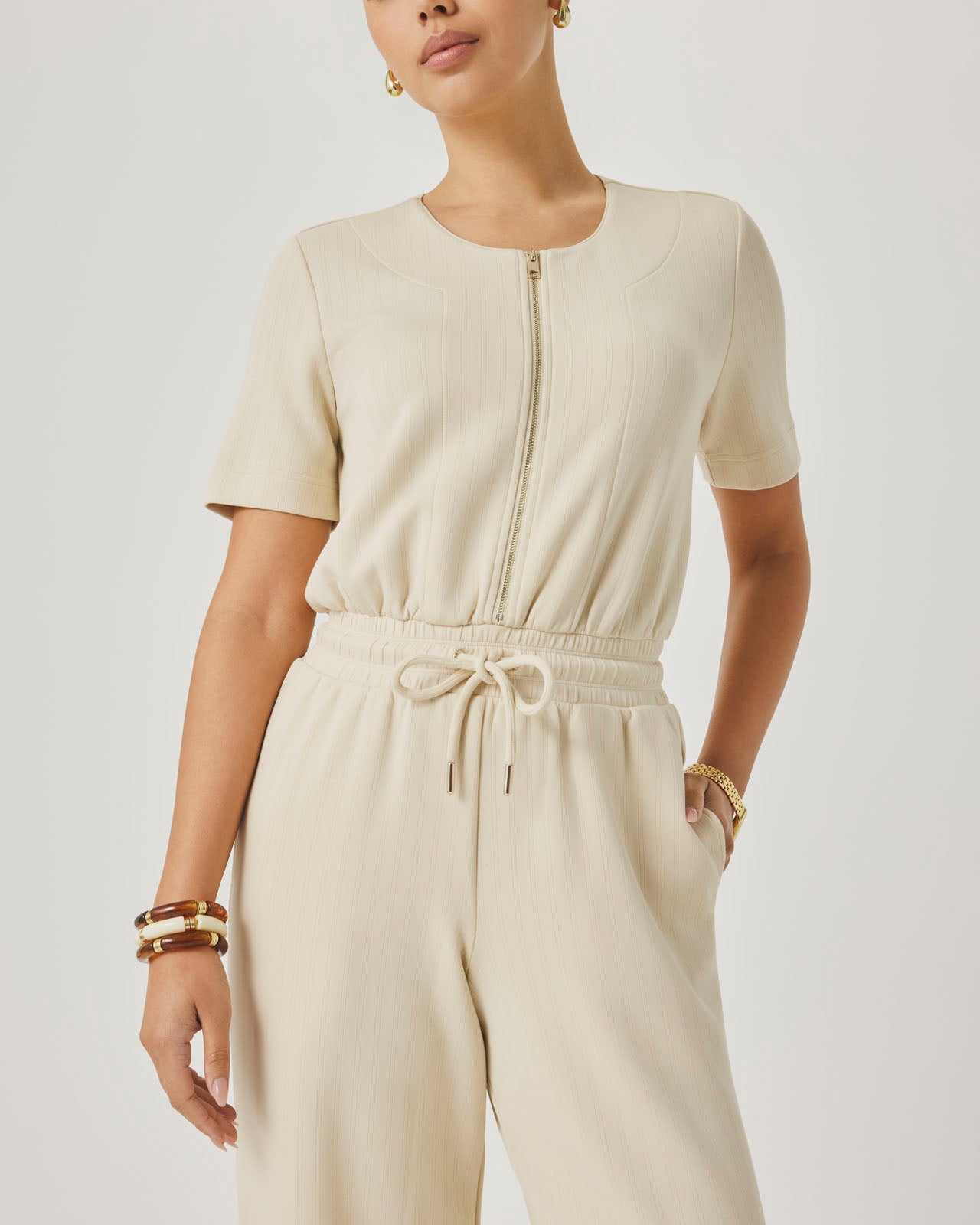 Splendid x @Cellajaneblog Rib Scuba Jumpsuit in Daybreak | Splendid