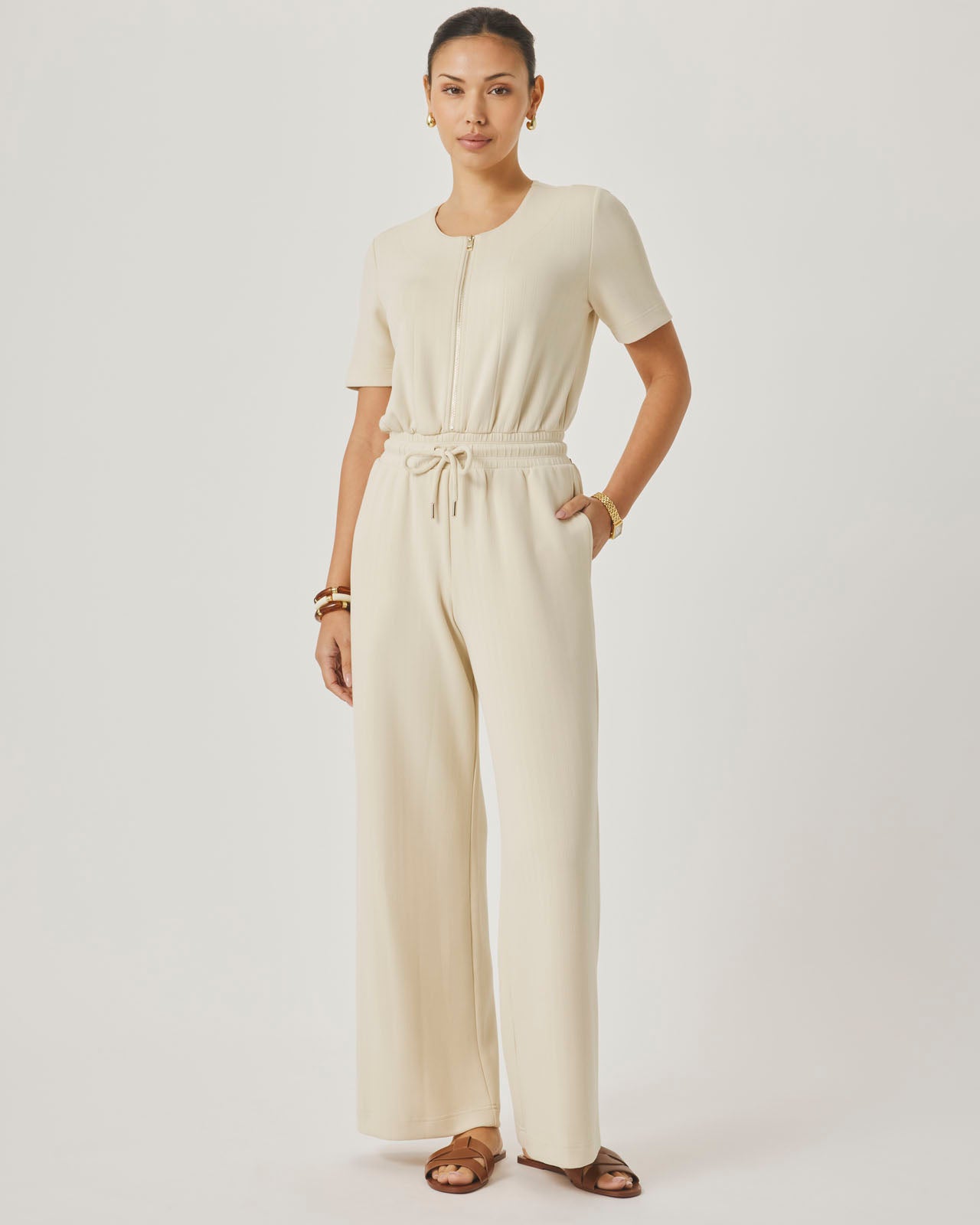 Splendid x @Cellajaneblog Rib Scuba Jumpsuit in Daybreak | Splendid