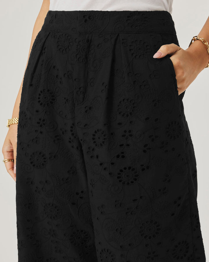 Splendid x @Cellajaneblog Eyelet Pant in Black | Splendid