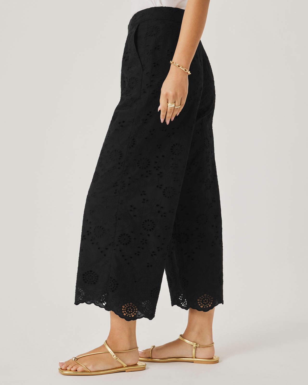 Splendid x @Cellajaneblog Eyelet Pant in Black | Splendid