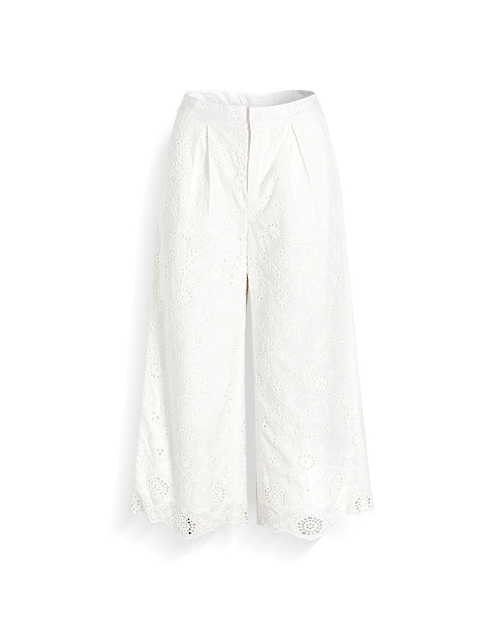 Splendid x @Cellajaneblog Eyelet Pant in White | Splendid
