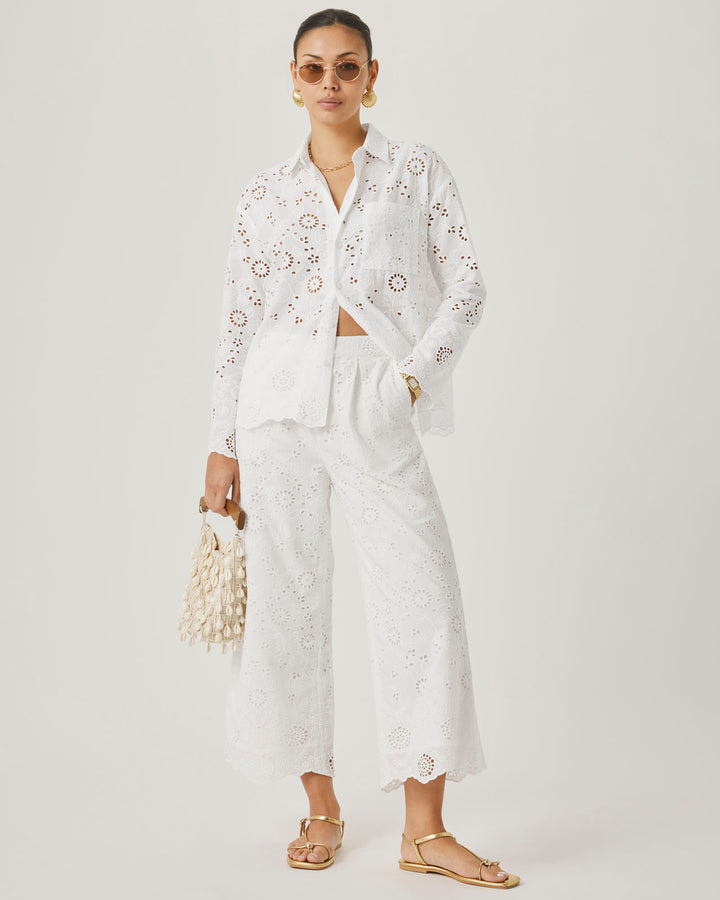 Splendid x @Cellajaneblog Eyelet Pant in White | Splendid