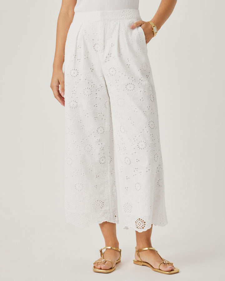 Splendid x @Cellajaneblog Eyelet Pant in White | Splendid