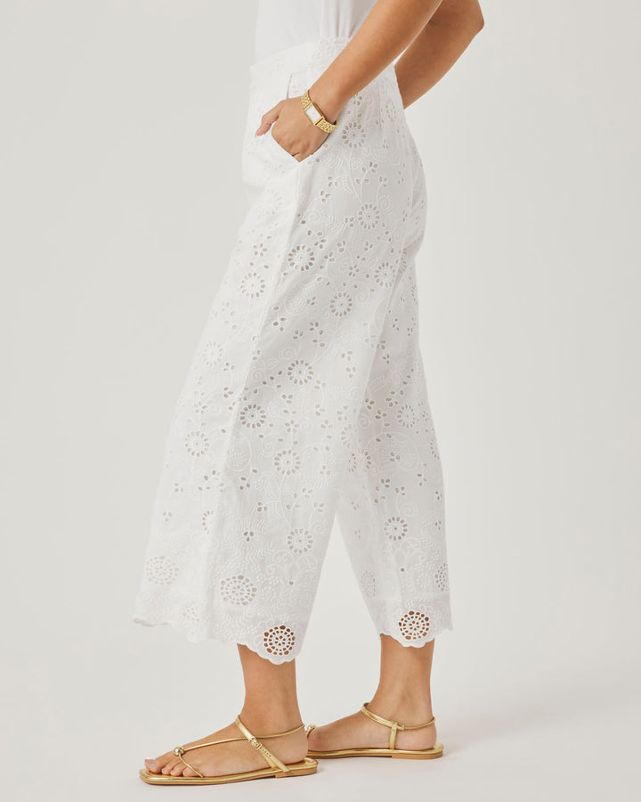 Splendid x @Cellajaneblog Eyelet Pant in White | Splendid