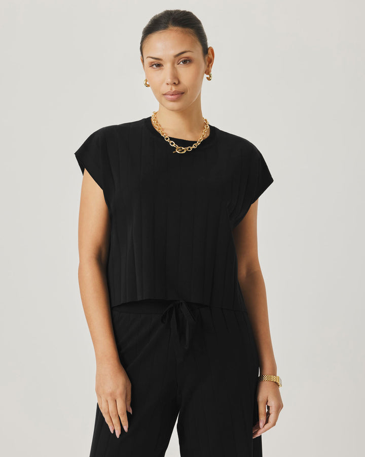 Splendid x @Cellajaneblog Wide Rib Top in Black | Splendid