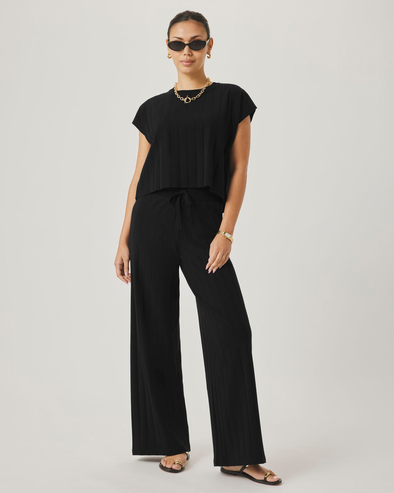 Splendid x @Cellajaneblog Wide Rib Top in Black | Splendid