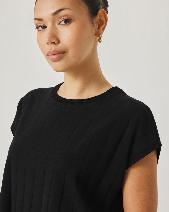 Splendid x @Cellajaneblog Wide Rib Top in Black | Splendid