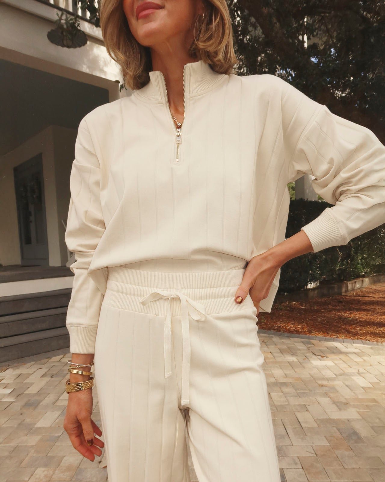 Splendid x @Cellajaneblog Wide Rib Quarter Zip in Daybreak | Splendid