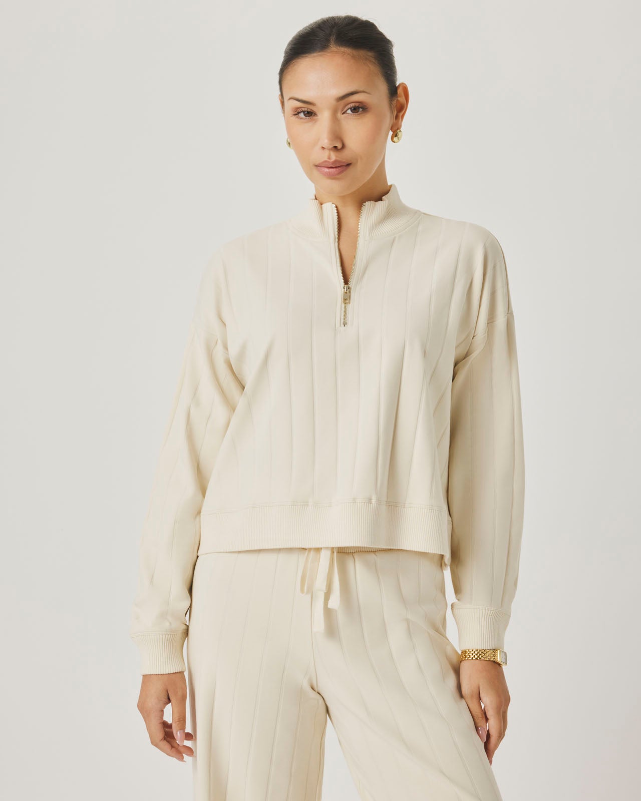 Splendid x @Cellajaneblog Wide Rib Quarter Zip in Daybreak | Splendid
