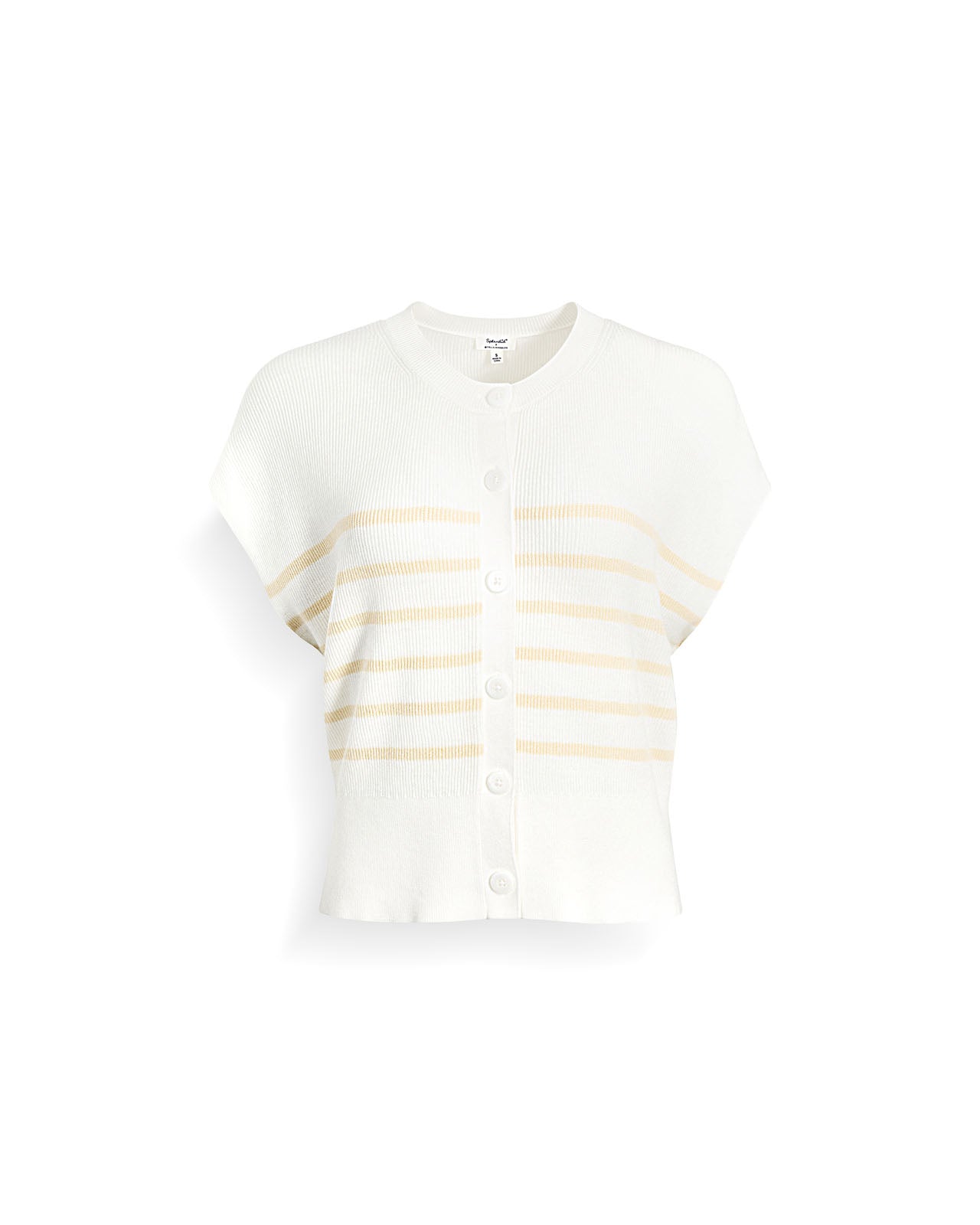 Splendid x @Cellajaneblog Sleeveless Striped Cardi in White