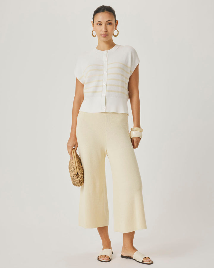 Splendid x @Cellajaneblog Sleeveless Striped Cardi in White