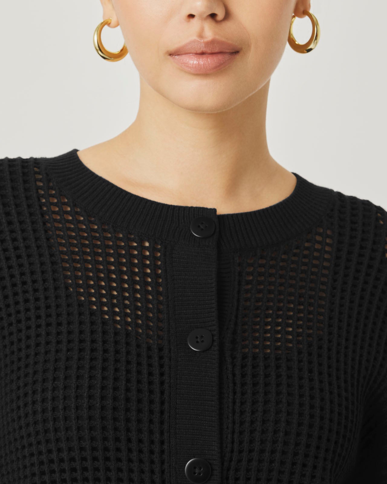 Splendid x @Cellajaneblog Open Stitch Cardi in Black | Splendid