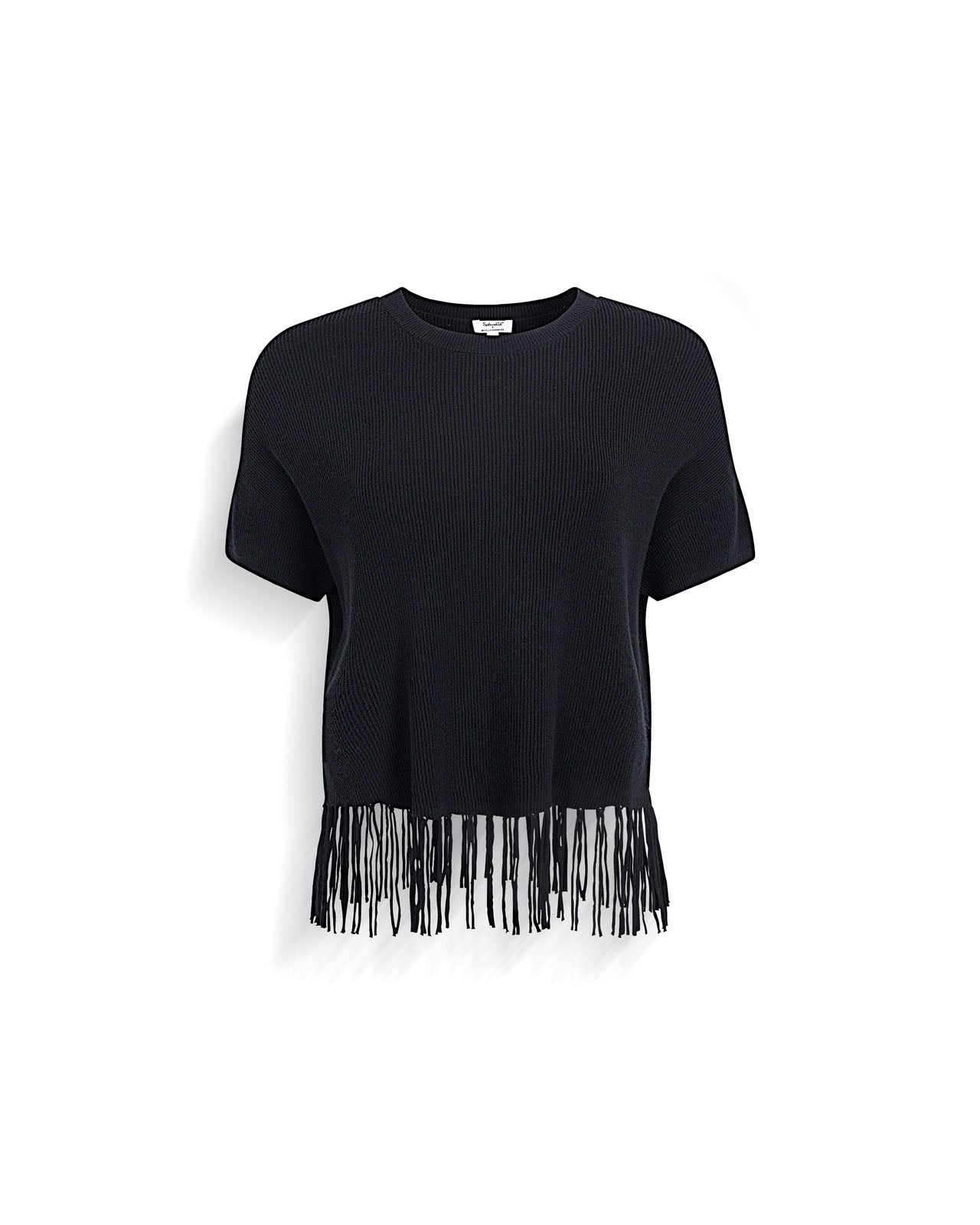 Splendid x @Cellajaneblog Fringe Sweater in Black | Splendid
