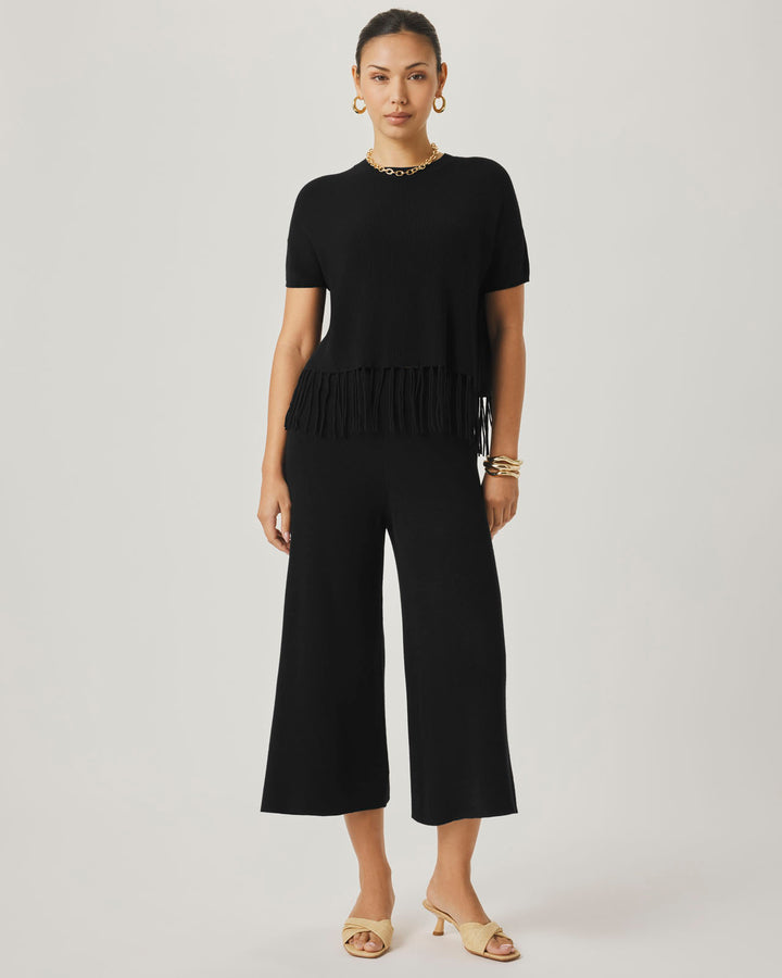 Splendid x @Cellajaneblog Fringe Sweater in Black | Splendid