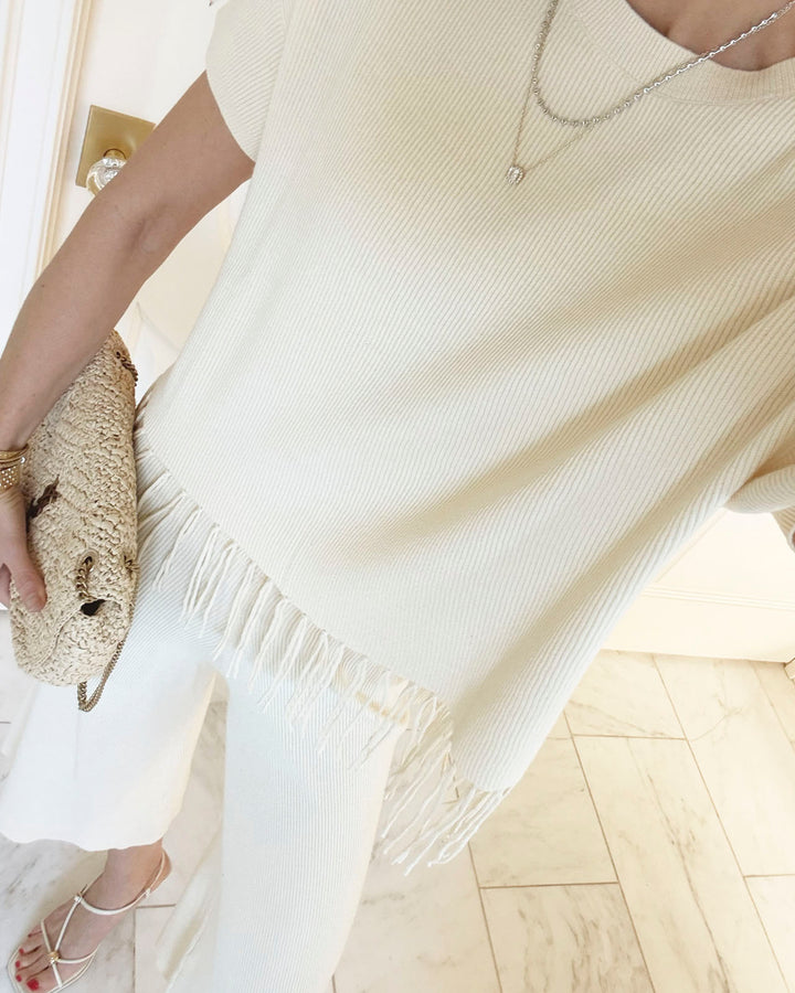 Splendid x @Cellajaneblog Fringe Sweater in Daybreak | Splendid