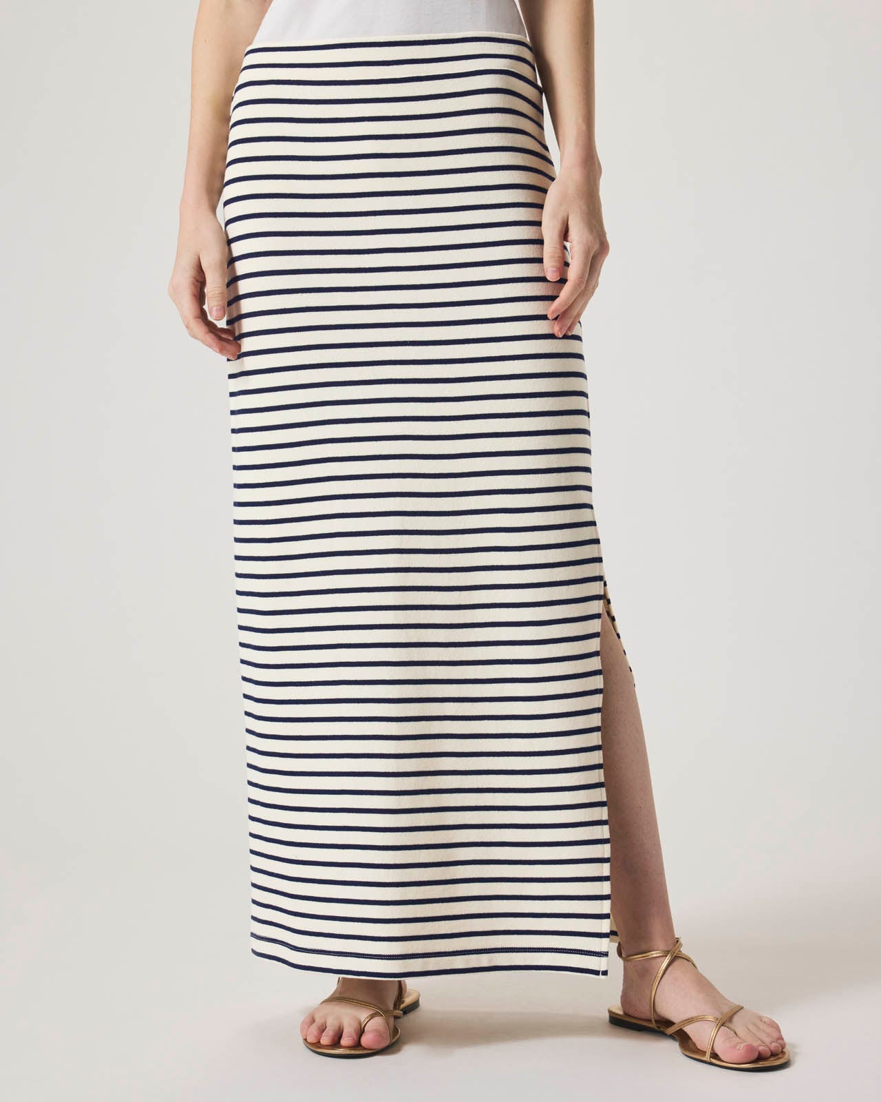 【新品】THE TOE Whitney Summer Slit Skirt Whitney Stripe Maxi Skirt | Splendid