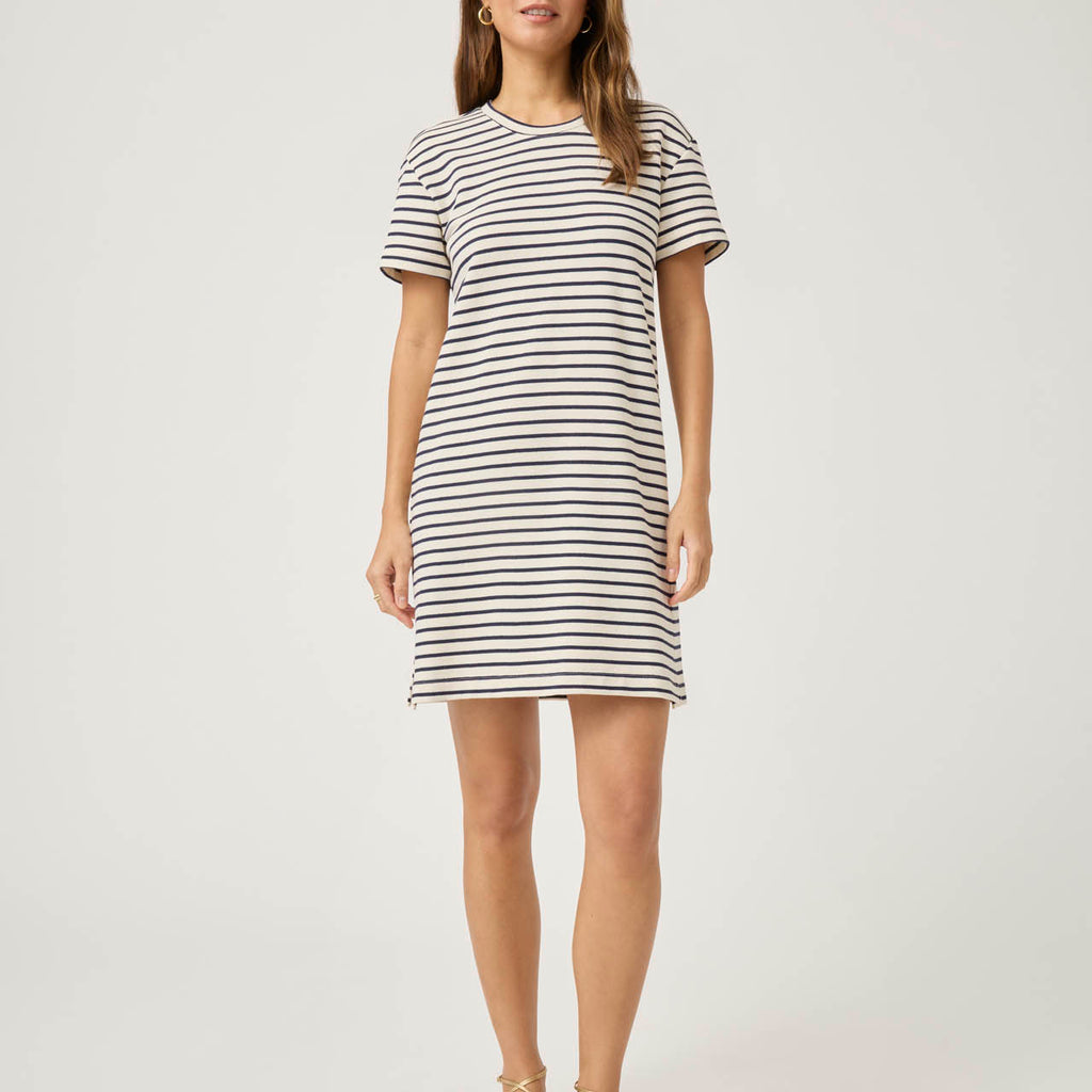 blue dress for baby girl Black/White Stripe Shirt/Dress – MiMi-Michelle Boutique main image 1