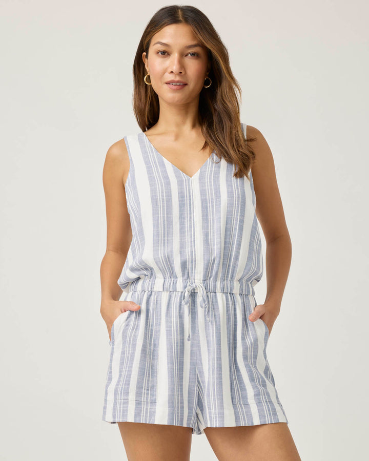(取寄) スプレンディッド レディース レーガン ストライプ ロンパー Splendid women Raegan Stripe Romper White/Seaport Raegan Stripe Romper | Splendid