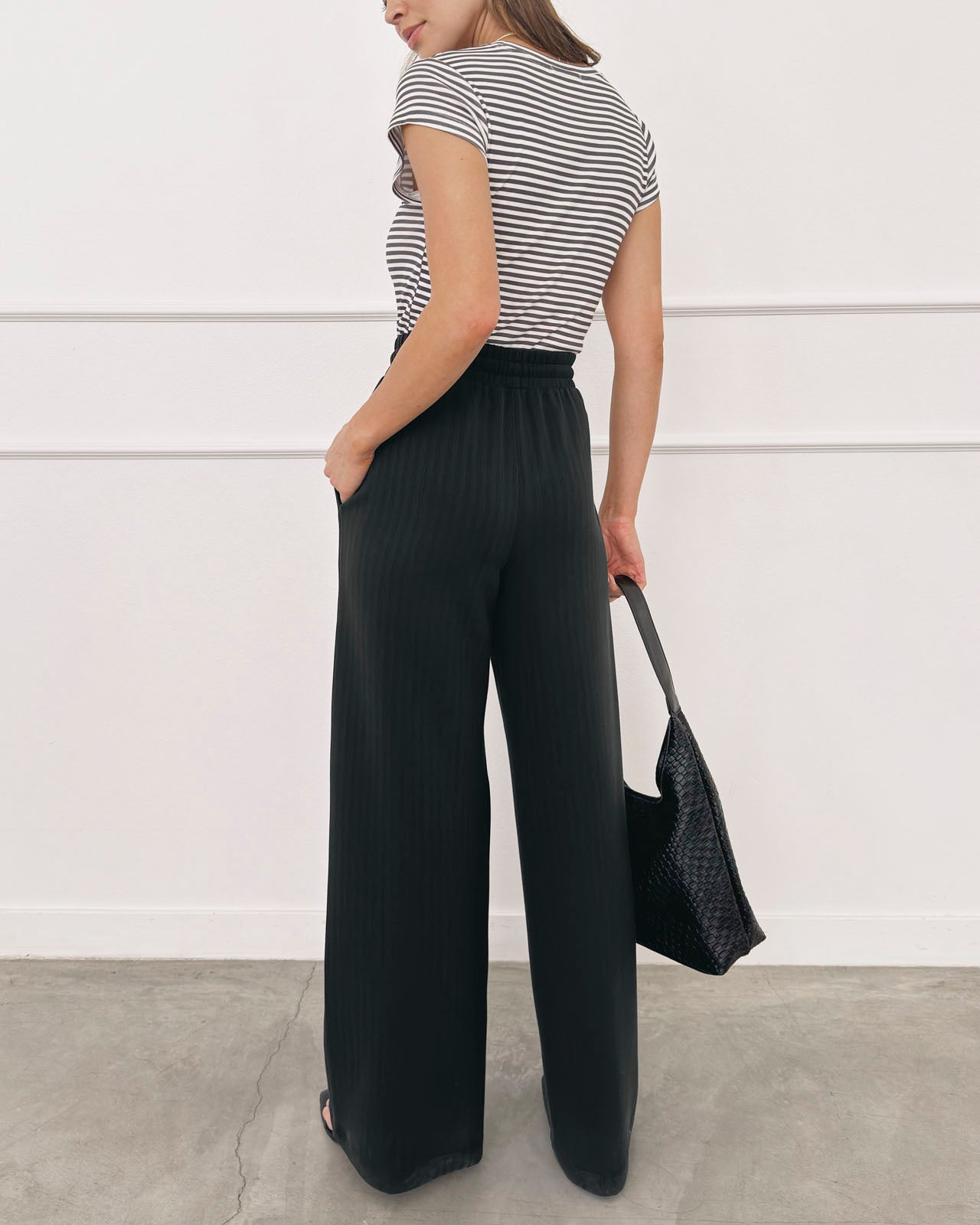 Splendid x @ Cellajaneblog Rib Scuba Wide Leg Pant | Splendid